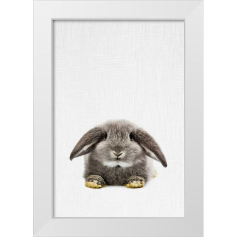 Rabbit White Modern Wood Framed Art Print by Tai Prints