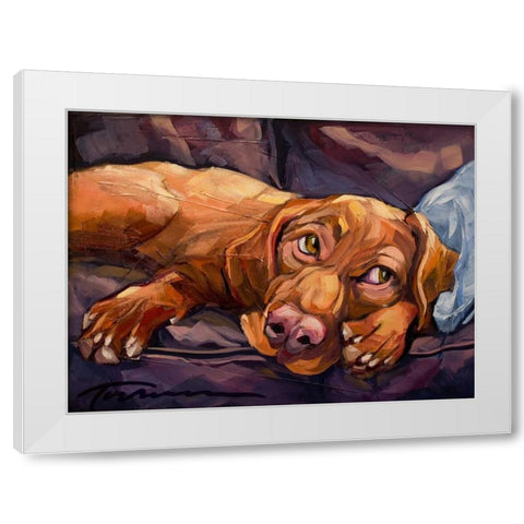 Beauty Rest White Modern Wood Framed Art Print by Townsend, Connie R.