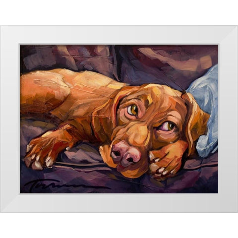 Beauty Rest White Modern Wood Framed Art Print by Townsend, Connie R.