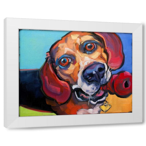 Beguile White Modern Wood Framed Art Print by Townsend, Connie R.