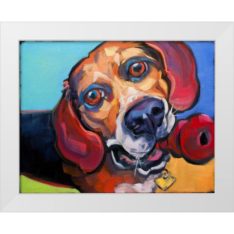 Beguile White Modern Wood Framed Art Print by Townsend, Connie R.