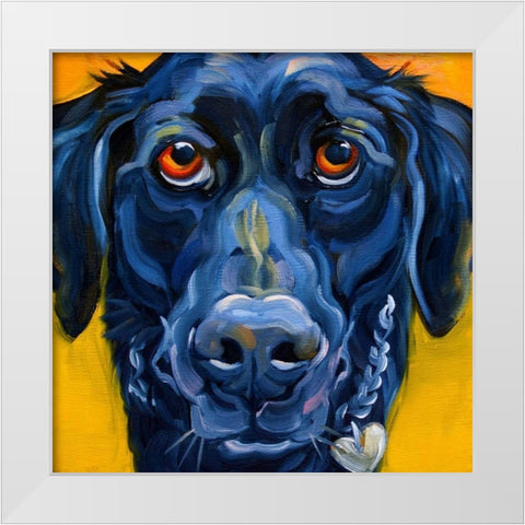 Black Dog White Modern Wood Framed Art Print by Townsend, Connie R.