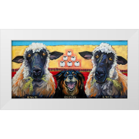 Ewe Dog Ewe White Modern Wood Framed Art Print by Townsend, Connie R.