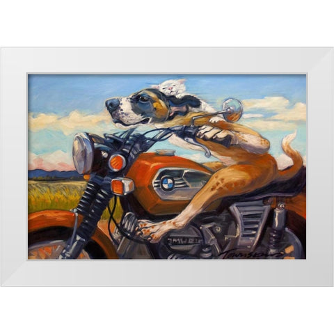 Fast and Furriest White Modern Wood Framed Art Print by Townsend, Connie R.