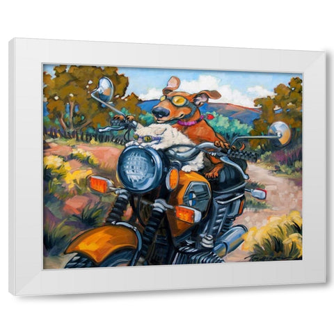 Have Dog Will Travel White Modern Wood Framed Art Print by Townsend, Connie R.