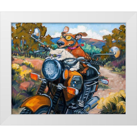 Have Dog Will Travel White Modern Wood Framed Art Print by Townsend, Connie R.