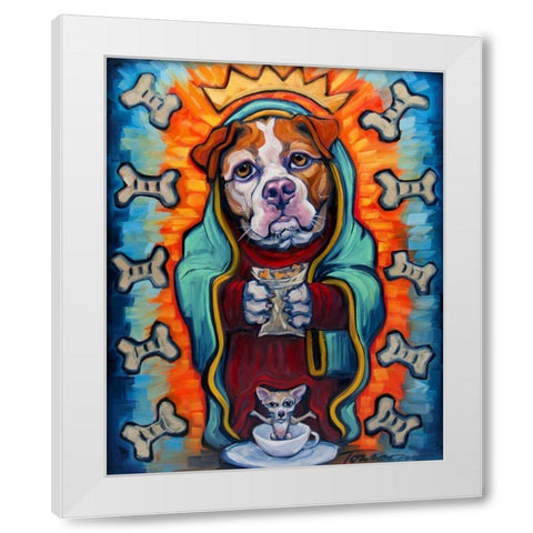 Our Lady of Perpetual Dog Biscuits White Modern Wood Framed Art Print by Townsend, Connie R.