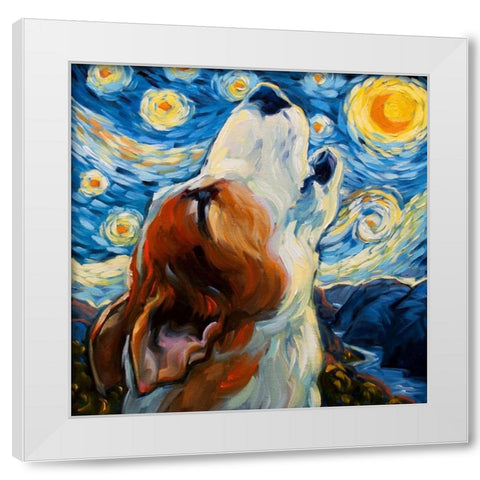 Sing White Modern Wood Framed Art Print by Townsend, Connie R.