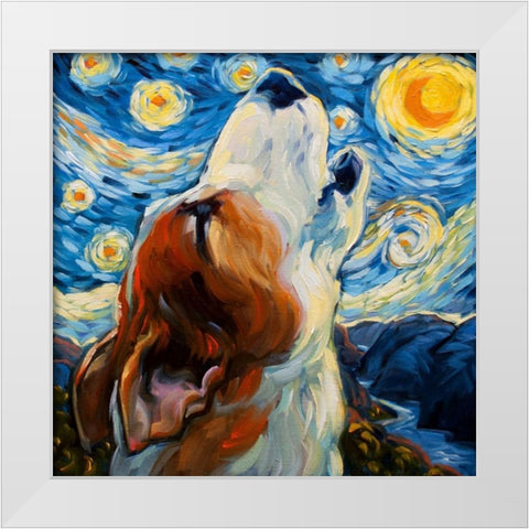 Sing White Modern Wood Framed Art Print by Townsend, Connie R.