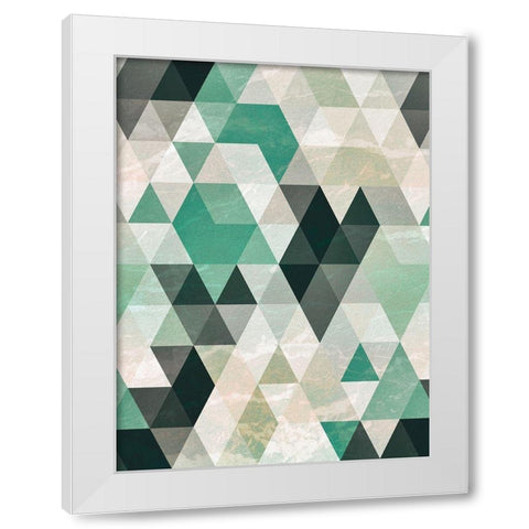 Triangle Pattern White Modern Wood Framed Art Print by Tai Prints