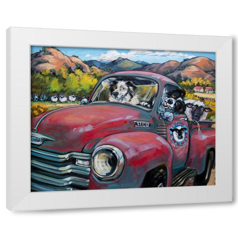 1-800 Ewe Guys White Modern Wood Framed Art Print by Townsend, CR