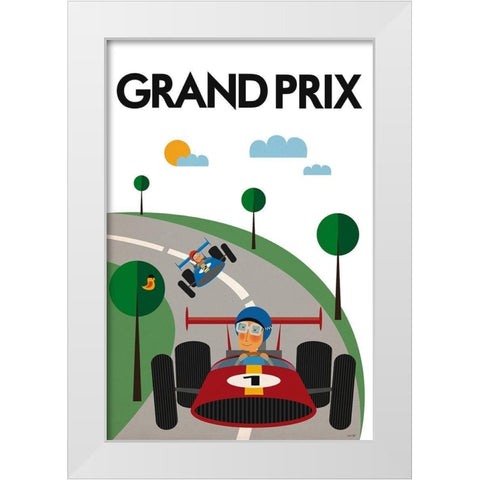 Grand Prix White Modern Wood Framed Art Print by Tomas Design