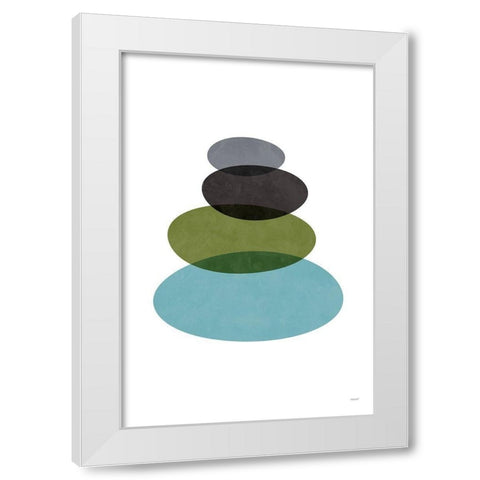 Modern Stones White Modern Wood Framed Art Print by Tomas Design