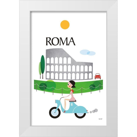 Roma White Modern Wood Framed Art Print by Tomas Design