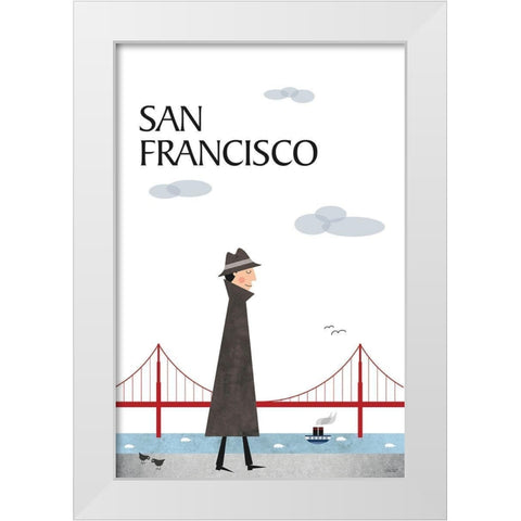 San Francisco White Modern Wood Framed Art Print by Tomas Design