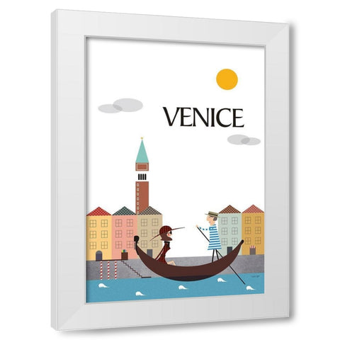 Venice White Modern Wood Framed Art Print by Tomas Design