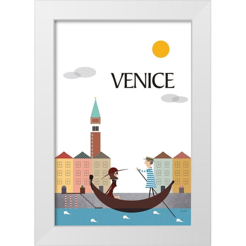 Venice White Modern Wood Framed Art Print by Tomas Design