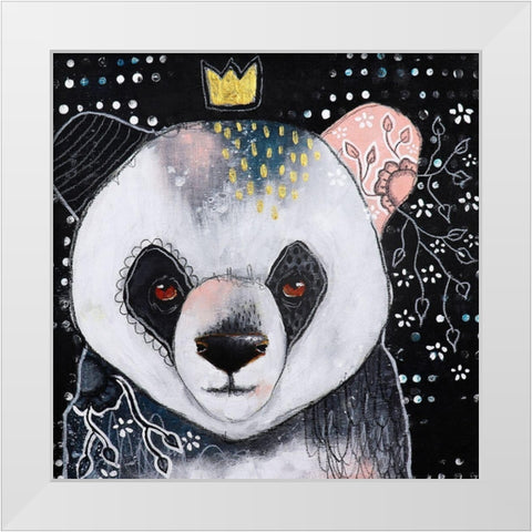 A Fanciful Friendship White Modern Wood Framed Art Print by The Secret Hermit