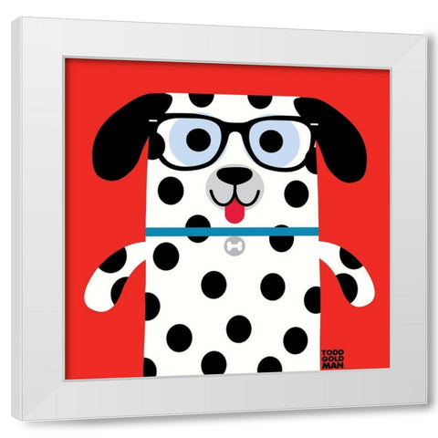 Bow Wow Dalmation White Modern Wood Framed Art Print by Todd Art