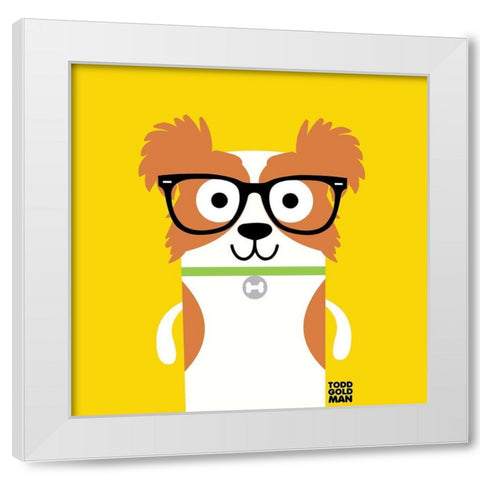 Bow Wow Papillon White Modern Wood Framed Art Print by Todd Art