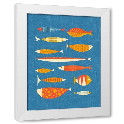 Scandia Fish Orange White Modern Wood Framed Art Print by Theodore, James