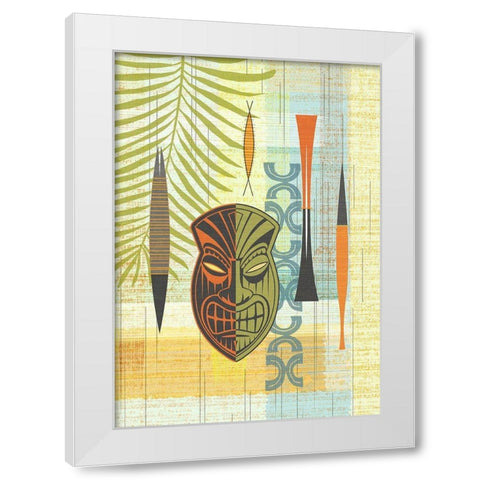 Tiki Warrior No. 1 White Modern Wood Framed Art Print by Theodore, James