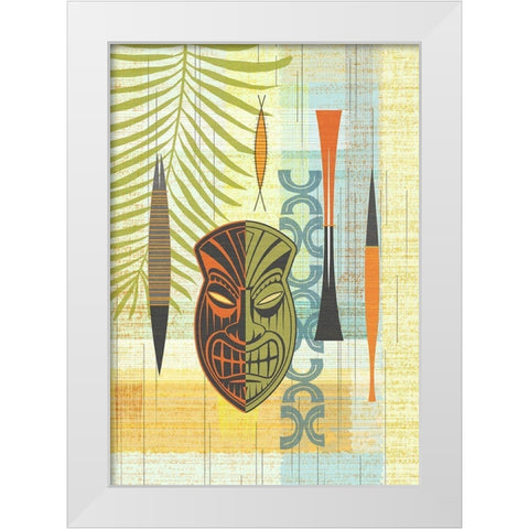 Tiki Warrior No. 1 White Modern Wood Framed Art Print by Theodore, James