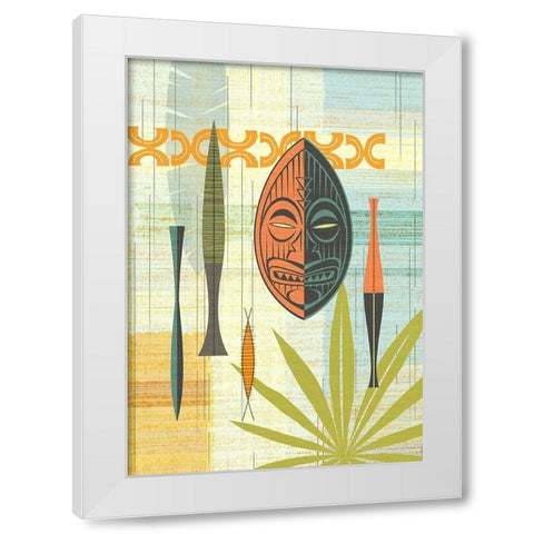 Tiki Warrior No. 2 White Modern Wood Framed Art Print by Theodore, James