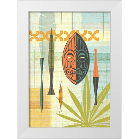 Tiki Warrior No. 2 White Modern Wood Framed Art Print by Theodore, James