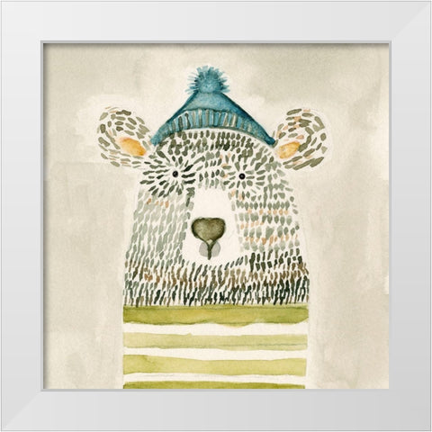 Chester Bear White Modern Wood Framed Art Print by Timbrook, Natalie