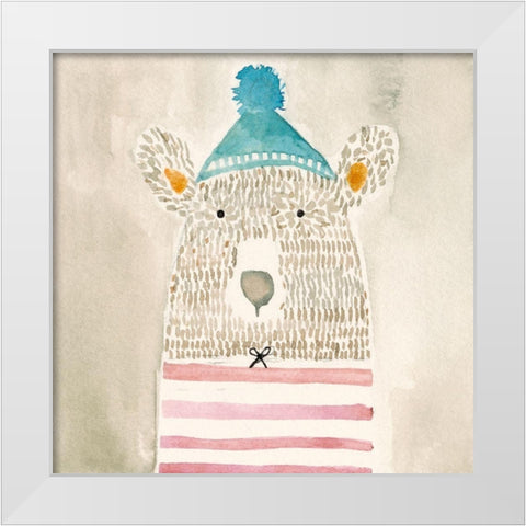 Rue Bear White Modern Wood Framed Art Print by Timbrook, Natalie