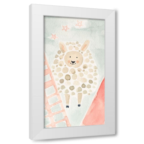 Counting Sheep No. 2 White Modern Wood Framed Art Print by Timbrook, Natalie