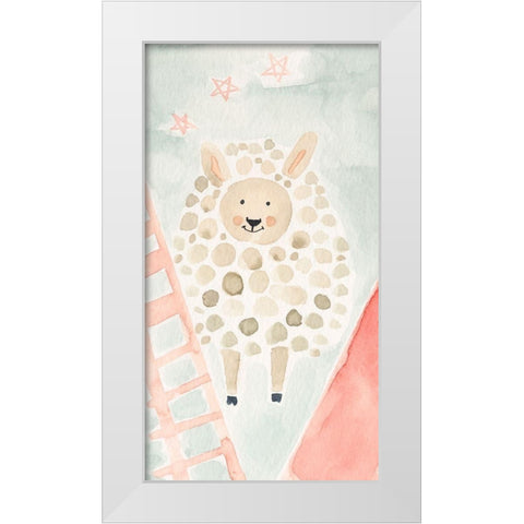 Counting Sheep No. 2 White Modern Wood Framed Art Print by Timbrook, Natalie