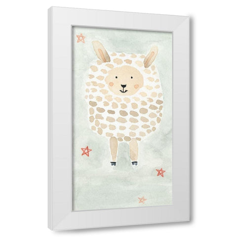 Counting Sheep No. 3 White Modern Wood Framed Art Print by Timbrook, Natalie