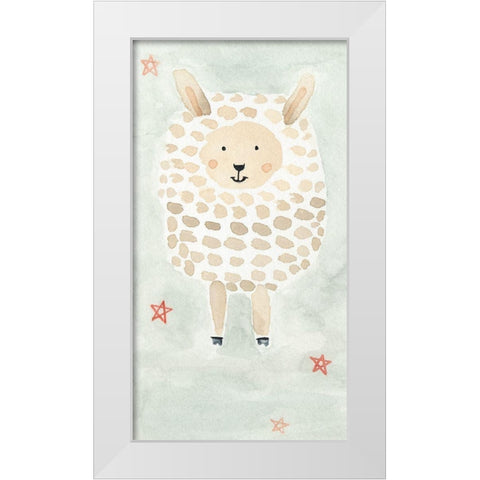 Counting Sheep No. 3 White Modern Wood Framed Art Print by Timbrook, Natalie