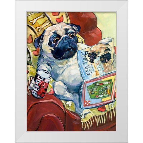 Bark a Lounger White Modern Wood Framed Art Print by Townsend, CR