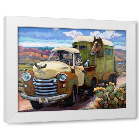 Git Along Lil Dogies White Modern Wood Framed Art Print by Townsend, CR