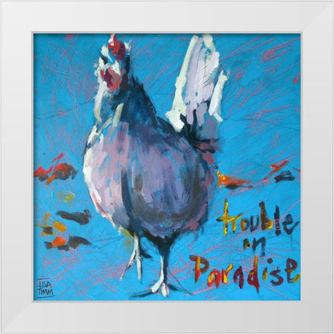 Trouble in Paradise White Modern Wood Framed Art Print by Timmerman, Lisa