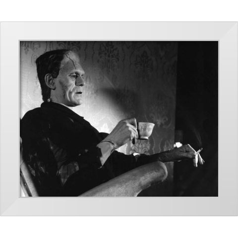 Even Monsters Need a Break White Modern Wood Framed Art Print by Unknown