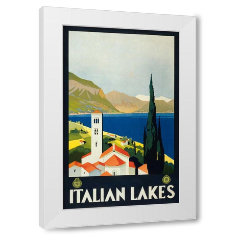 Italian Lakes White Modern Wood Framed Art Print by Unknown