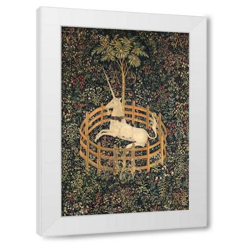 The Unicorn in Captivity White Modern Wood Framed Art Print by Unknown
