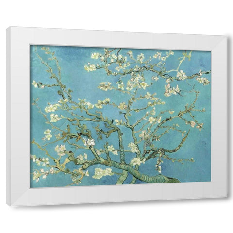 Almond Blossoms 1890 White Modern Wood Framed Art Print by Van Gogh, Vincent