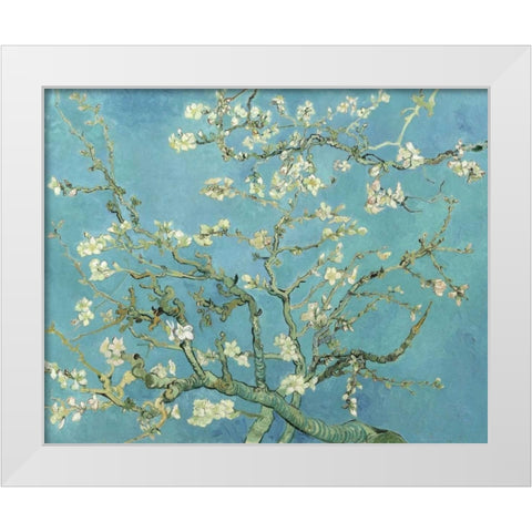 Almond Blossoms 1890 White Modern Wood Framed Art Print by Van Gogh, Vincent
