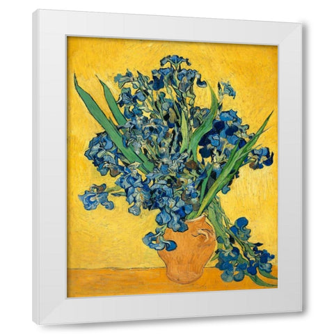 Irises 1890 White Modern Wood Framed Art Print by Van Gogh, Vincent