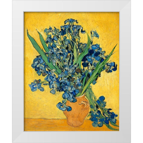 Irises 1890 White Modern Wood Framed Art Print by Van Gogh, Vincent