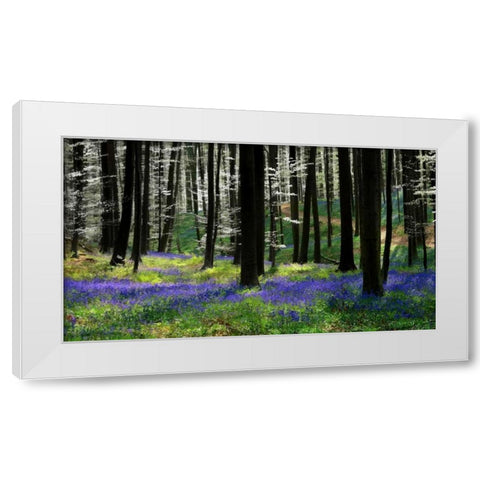 Blue Silver White Modern Wood Framed Art Print by Van de Goor, Lars