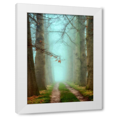 Blue Mist White Modern Wood Framed Art Print by Van de Goor, Lars