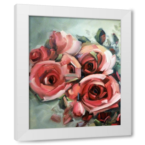 Amid Scent of Roses White Modern Wood Framed Art Print by Van Hart, Holly