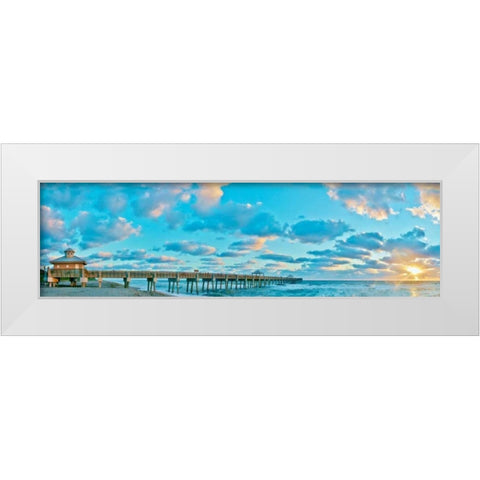 Sunrise on Juno Beach White Modern Wood Framed Art Print by Vaughn, Steve