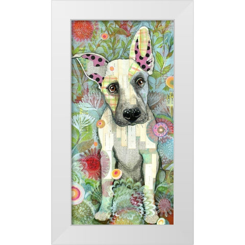 Zo Zo Girl White Modern Wood Framed Art Print by Verhoeven, Judy